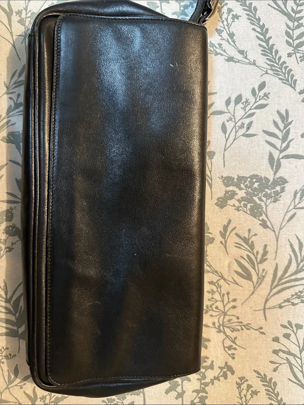 Classic Black Leather Clutch Bag